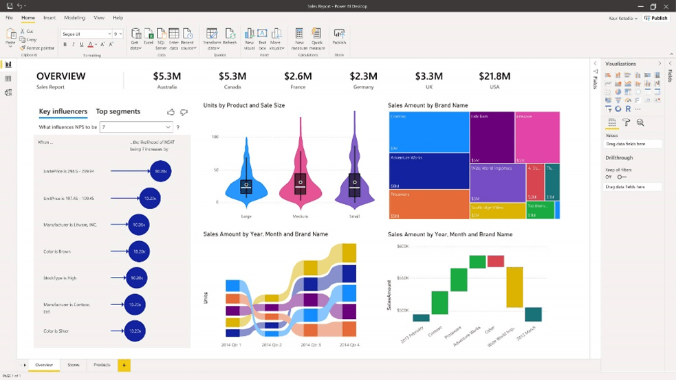 Example of a Microsoft Power BI report