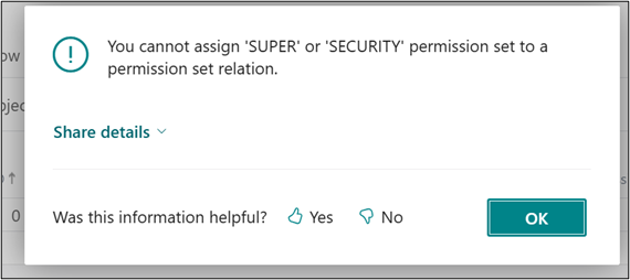 permission error example Business Central