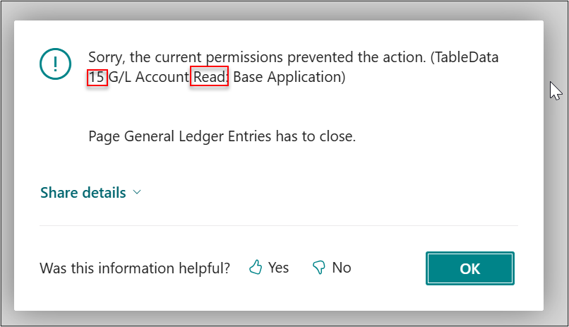 fixing permissions in Business Central