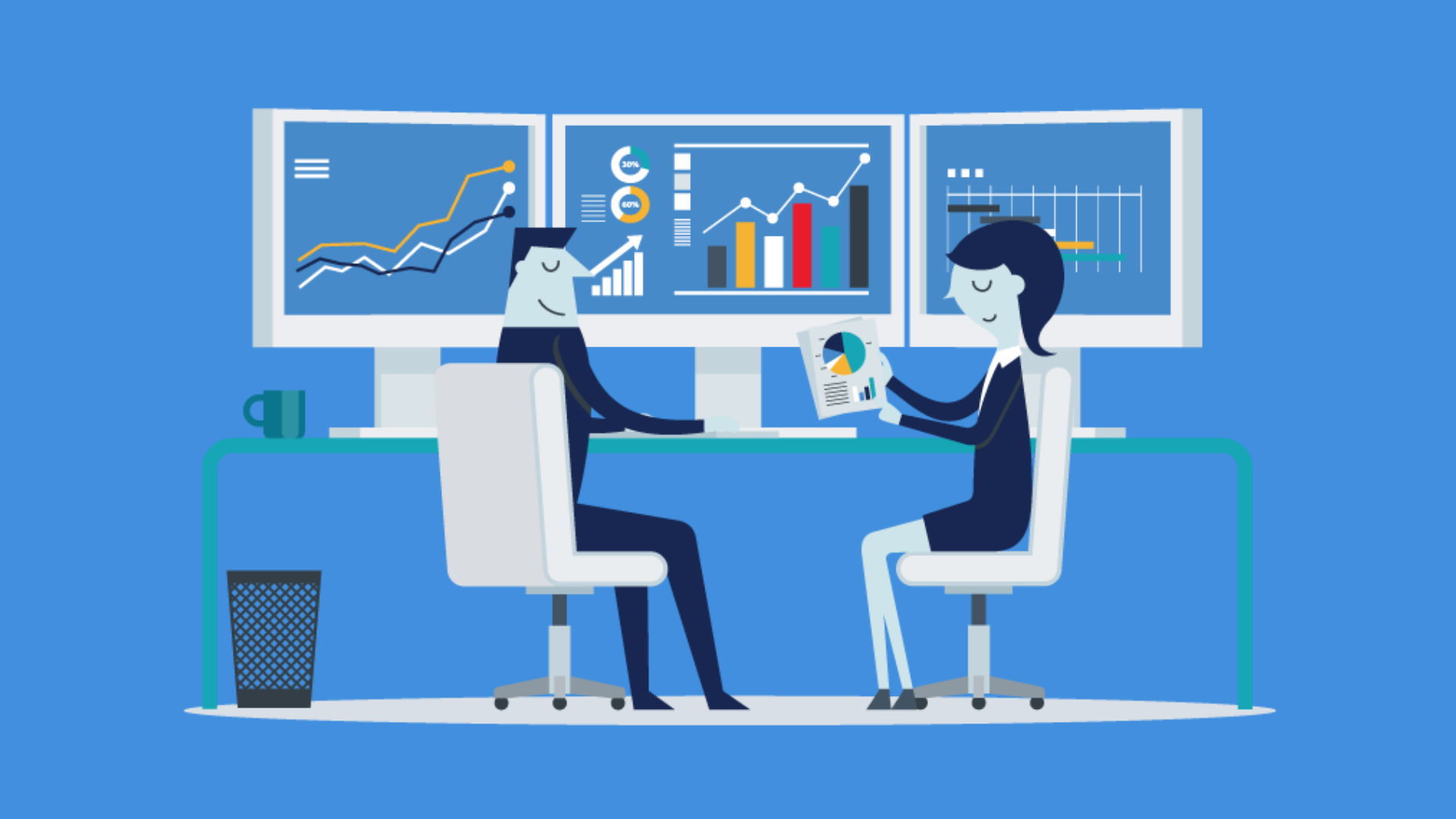 Business Central insights on PC screen