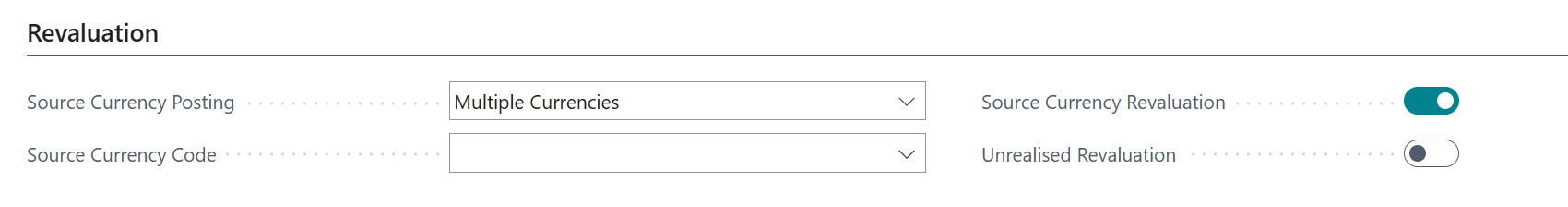 Business Central GL revaluation
