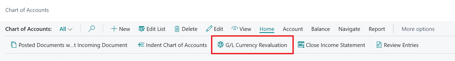 GL currency revaluation Business Central