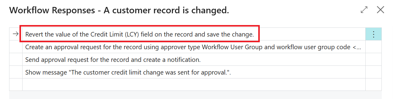 workflow responses Business Central