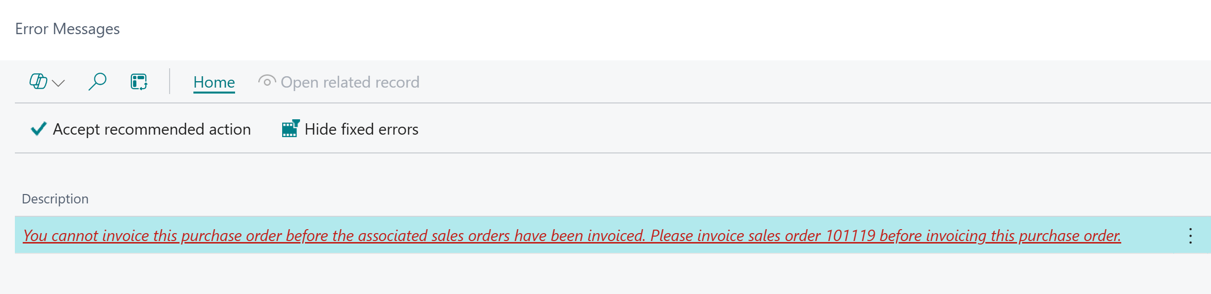 purchase invoices Business Central