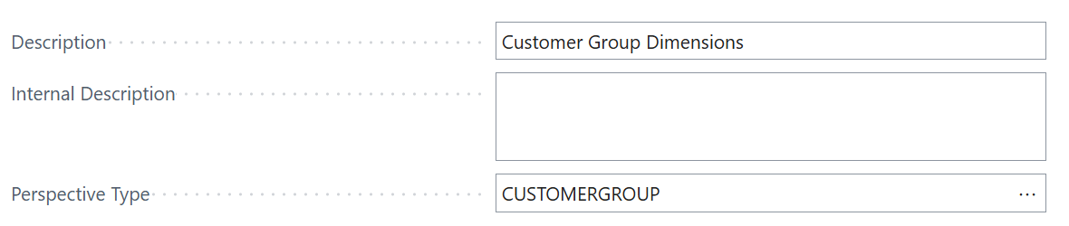 dimension perspectives Business Central
