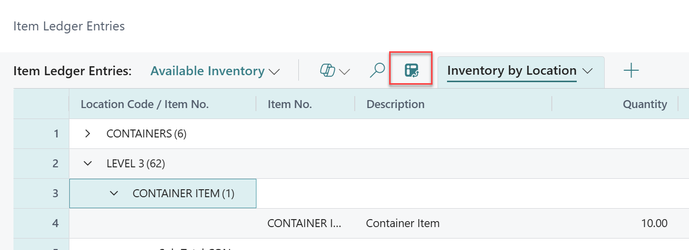 list view Business Central
