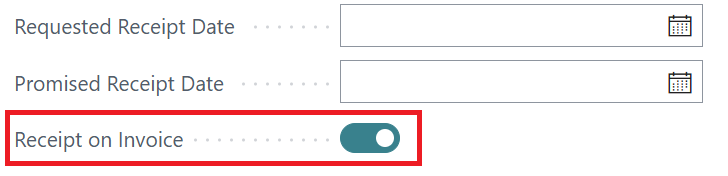 receipt on invoice Business Central