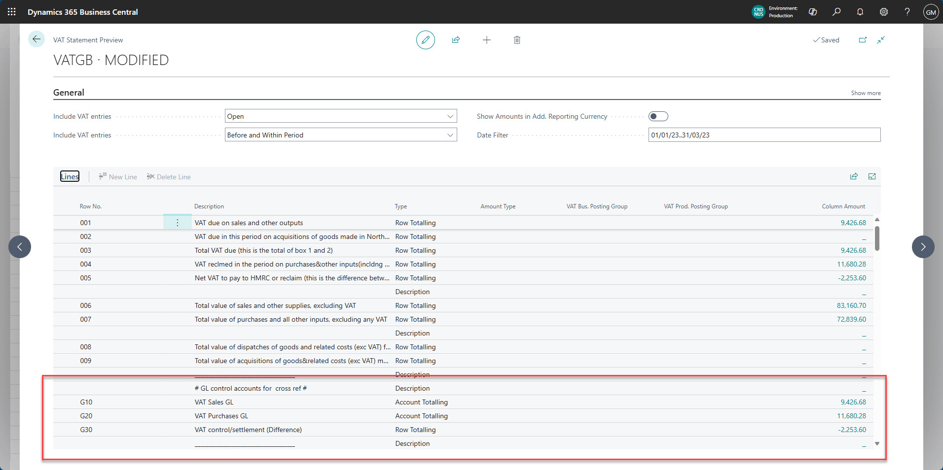 reconciling general ledger Business Central
