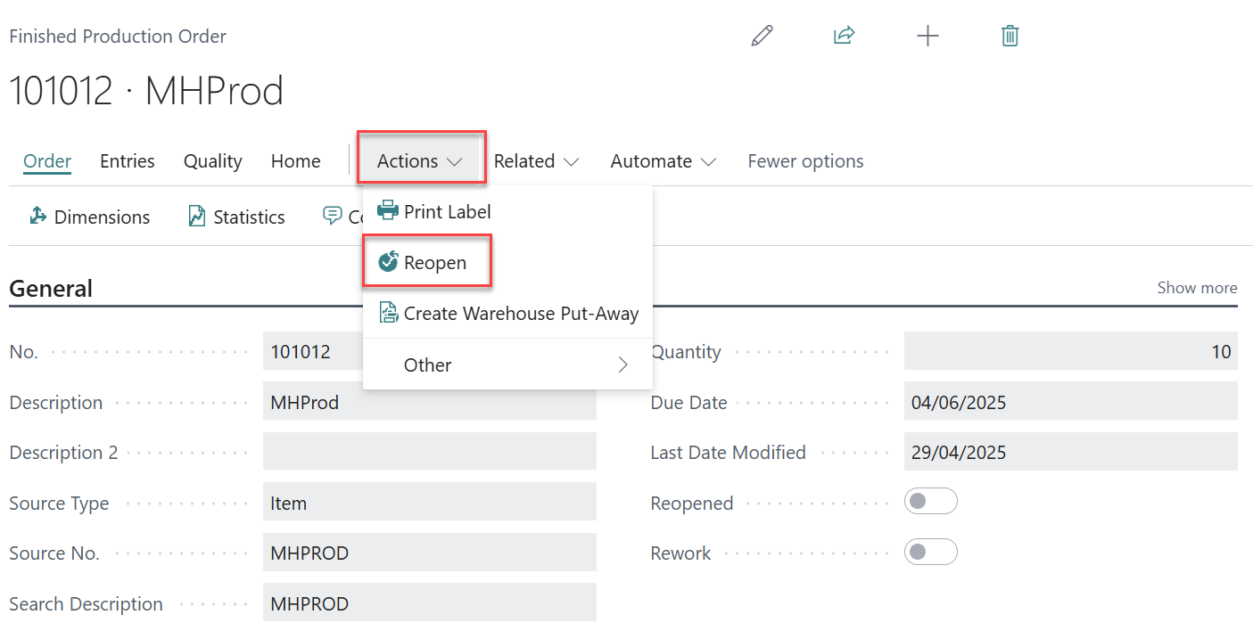 Microsoft Dynamics 365 Business Central