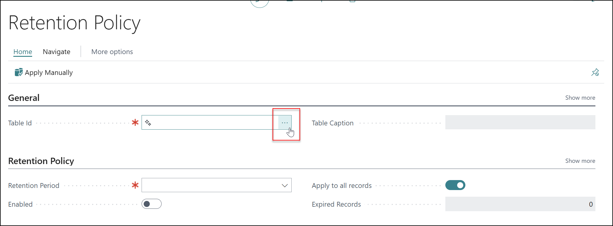 change log entry business central
