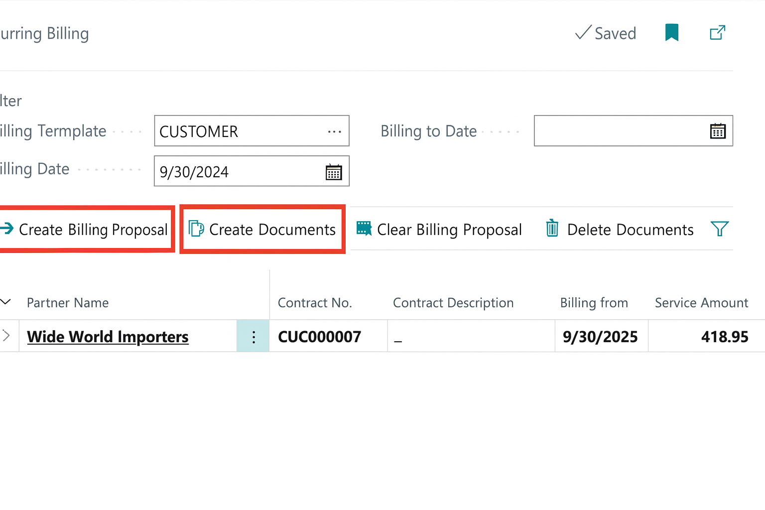 subscription billing business central