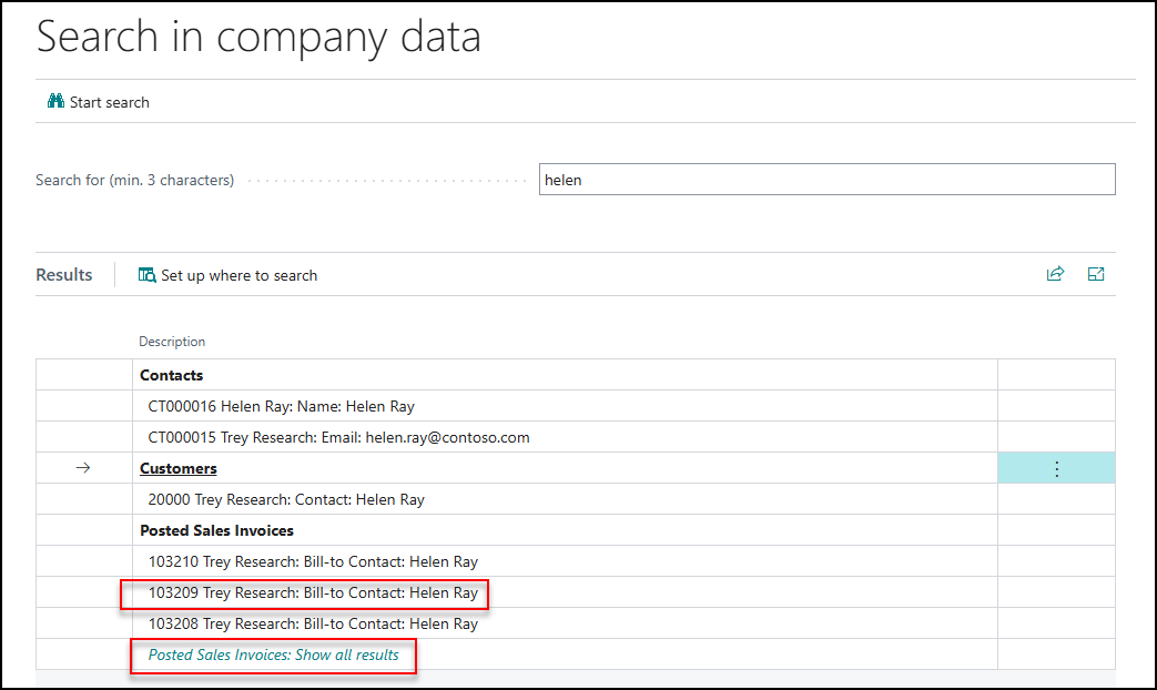 search for record Business Central