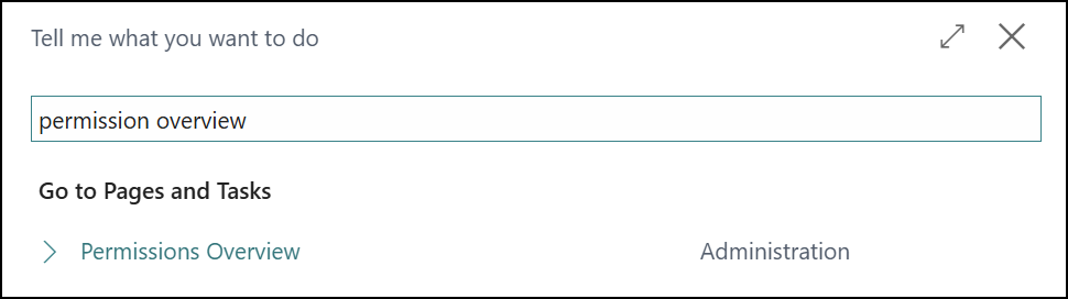 permission overview Business Central