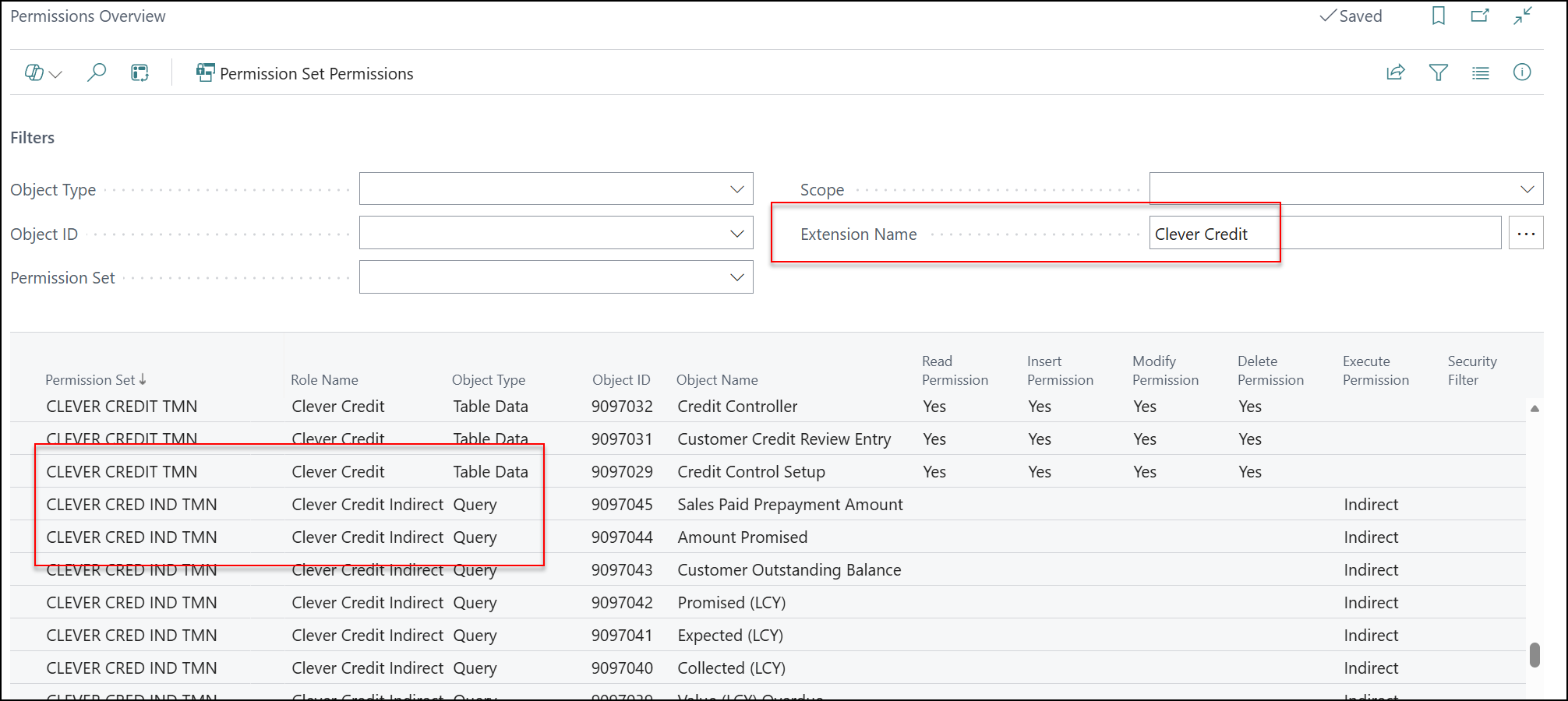 permission sets Business Central