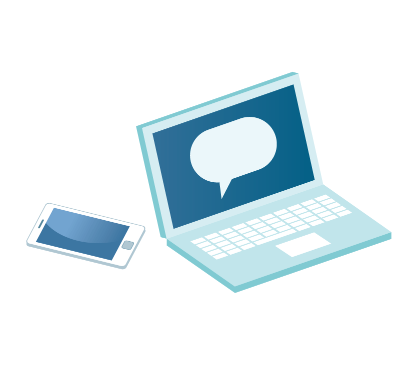 graphic of laptop message
