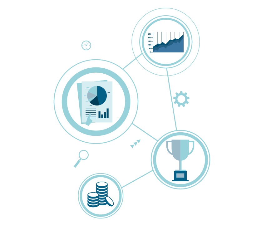 graphic of business icons