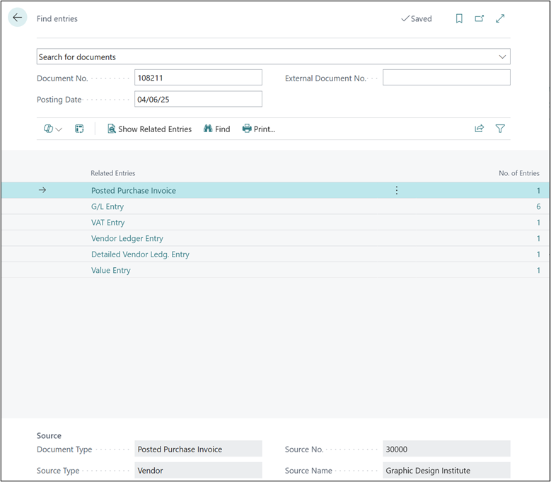 Searching for Documents in Microsoft Dynamics 365 Business Central