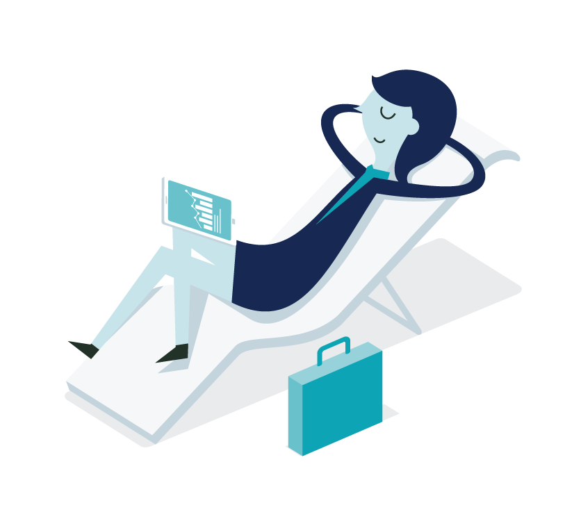 graphic of woman looking relaxed