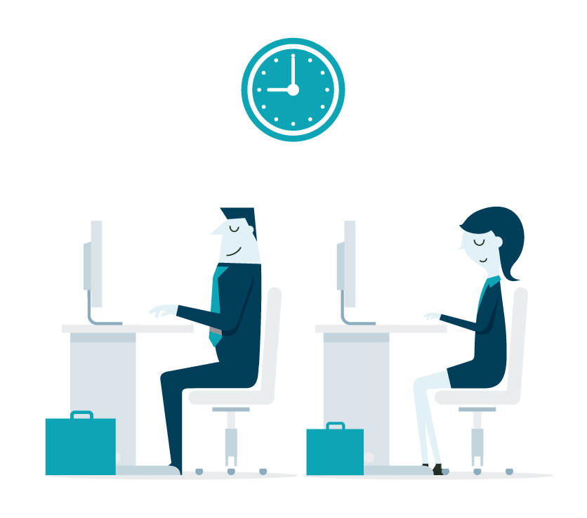 graphic of working at desks