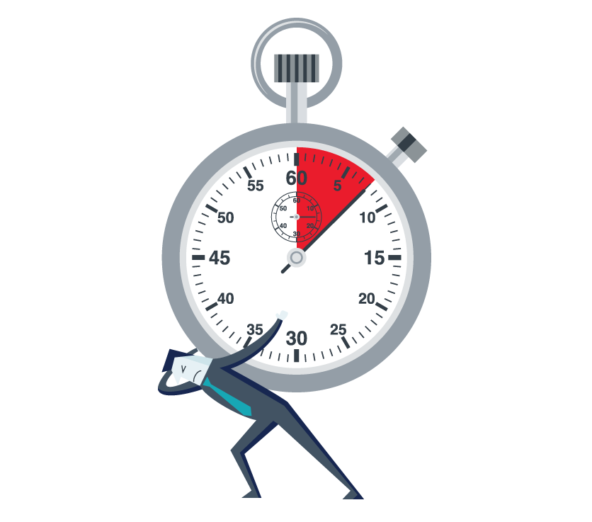 graphic showing running out of time