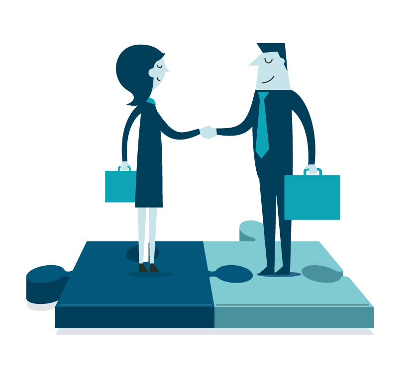 graphic of business people shaking hands