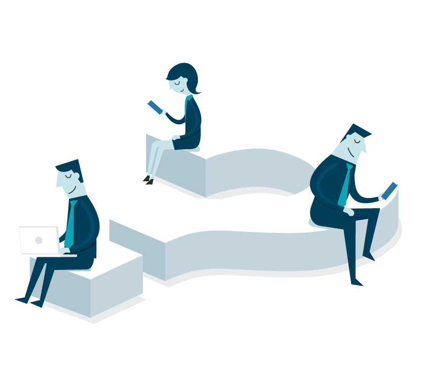 graphic of people sitting on a question mark