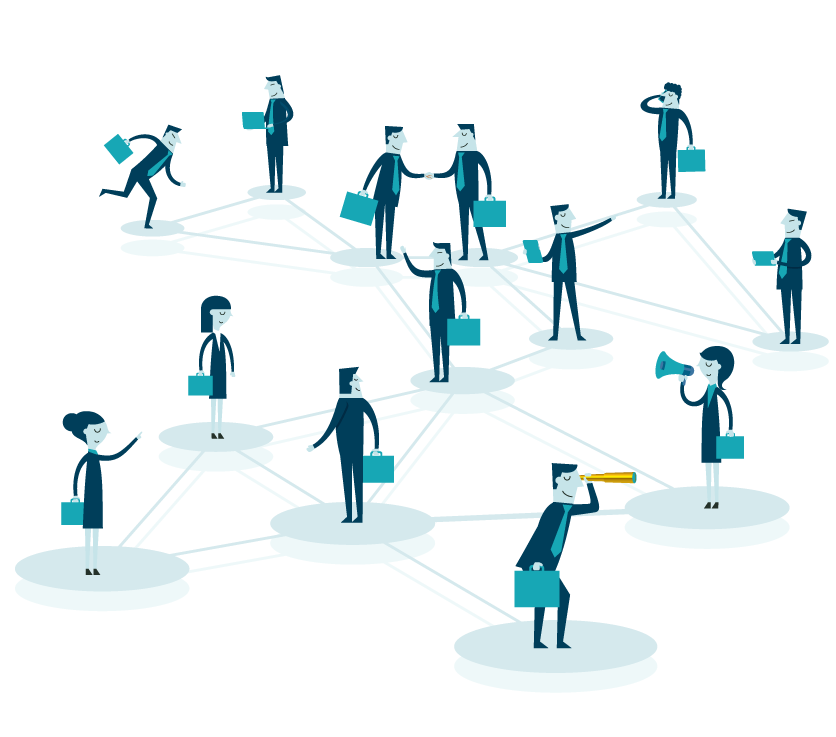 graphic of people networking